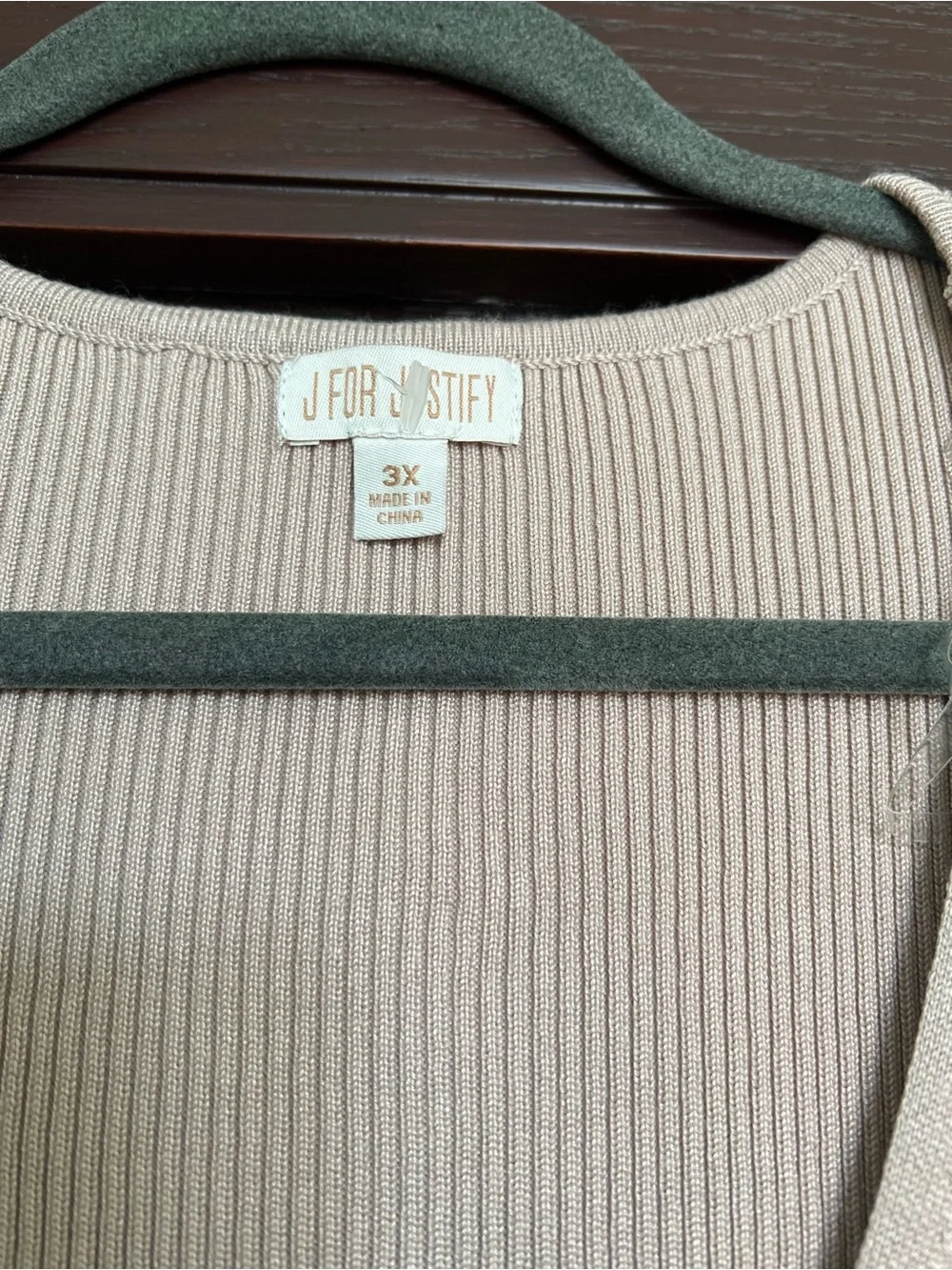 J for Justify Blush Pink Ribbed Zip-Front Long Sleeve Dress - Picture 3 of 6
